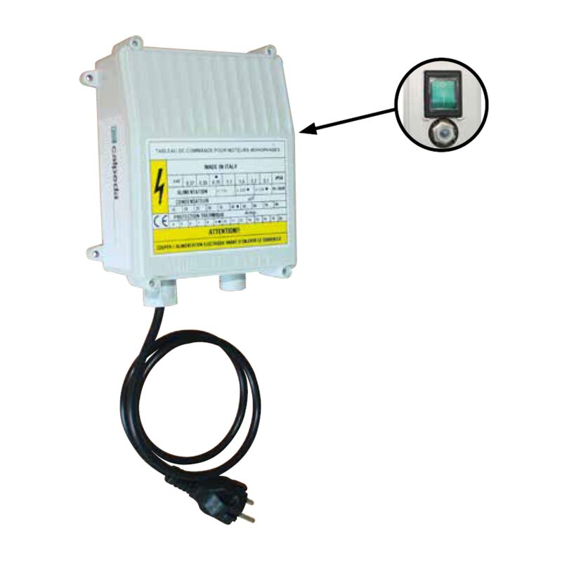 ControlBox 40μf Condensateur et un-De 12 A 1,1 kW 230 V avec Moteur Protection 